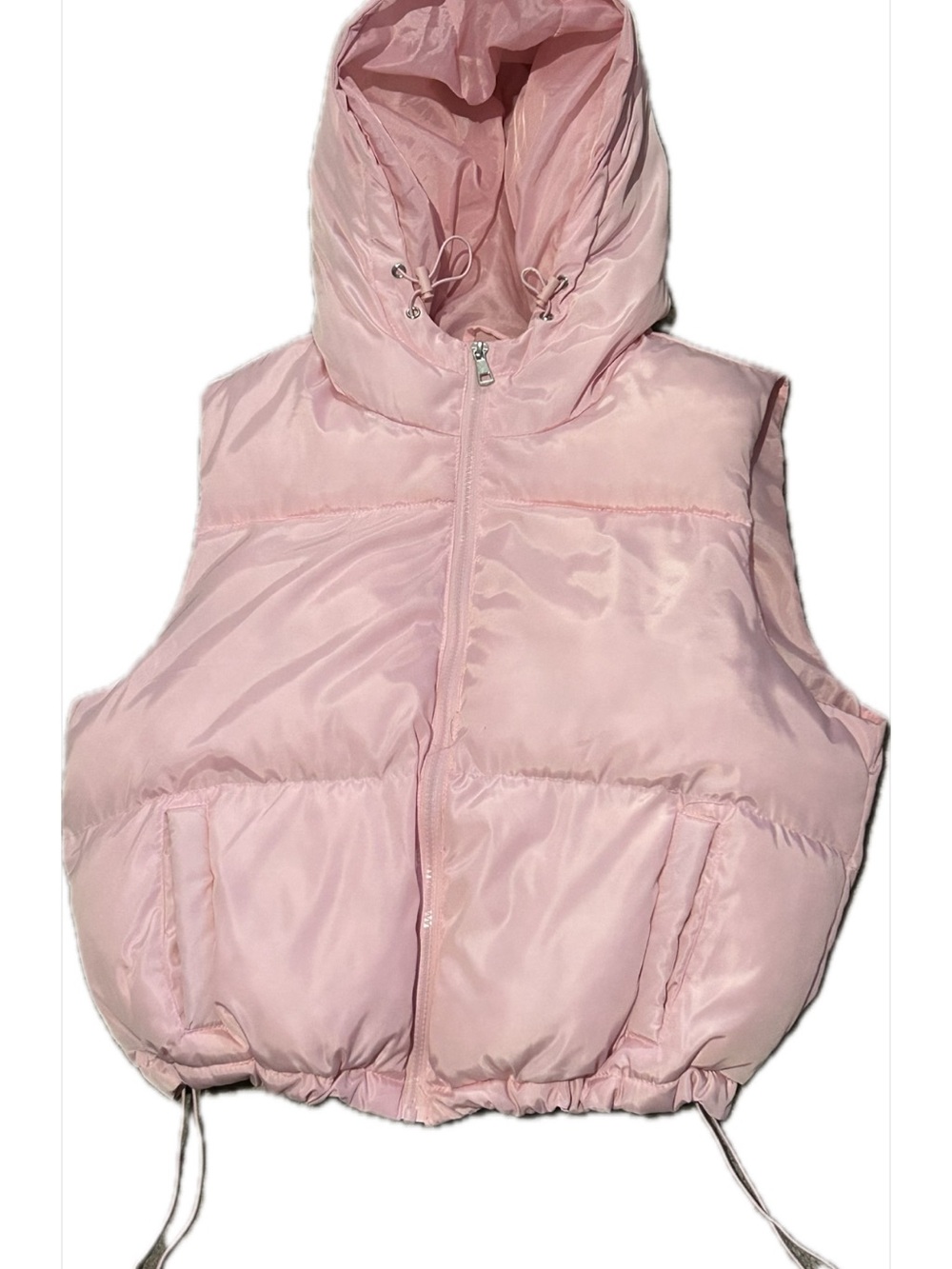 Kids Hooded Puffer Vest - Pink